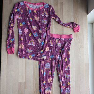 Little Sleepies Pajamas 2 Piece Long Sleeve Set - 4T Purple Birthday Wishes